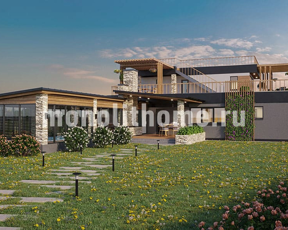 Проект дома из несъемной опалубки Путилов-2 двухэтажный 15х15 ...